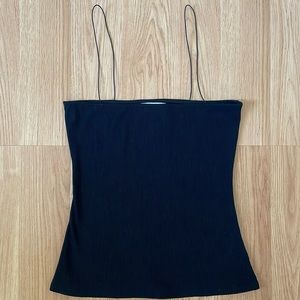 Black ribbed tank top